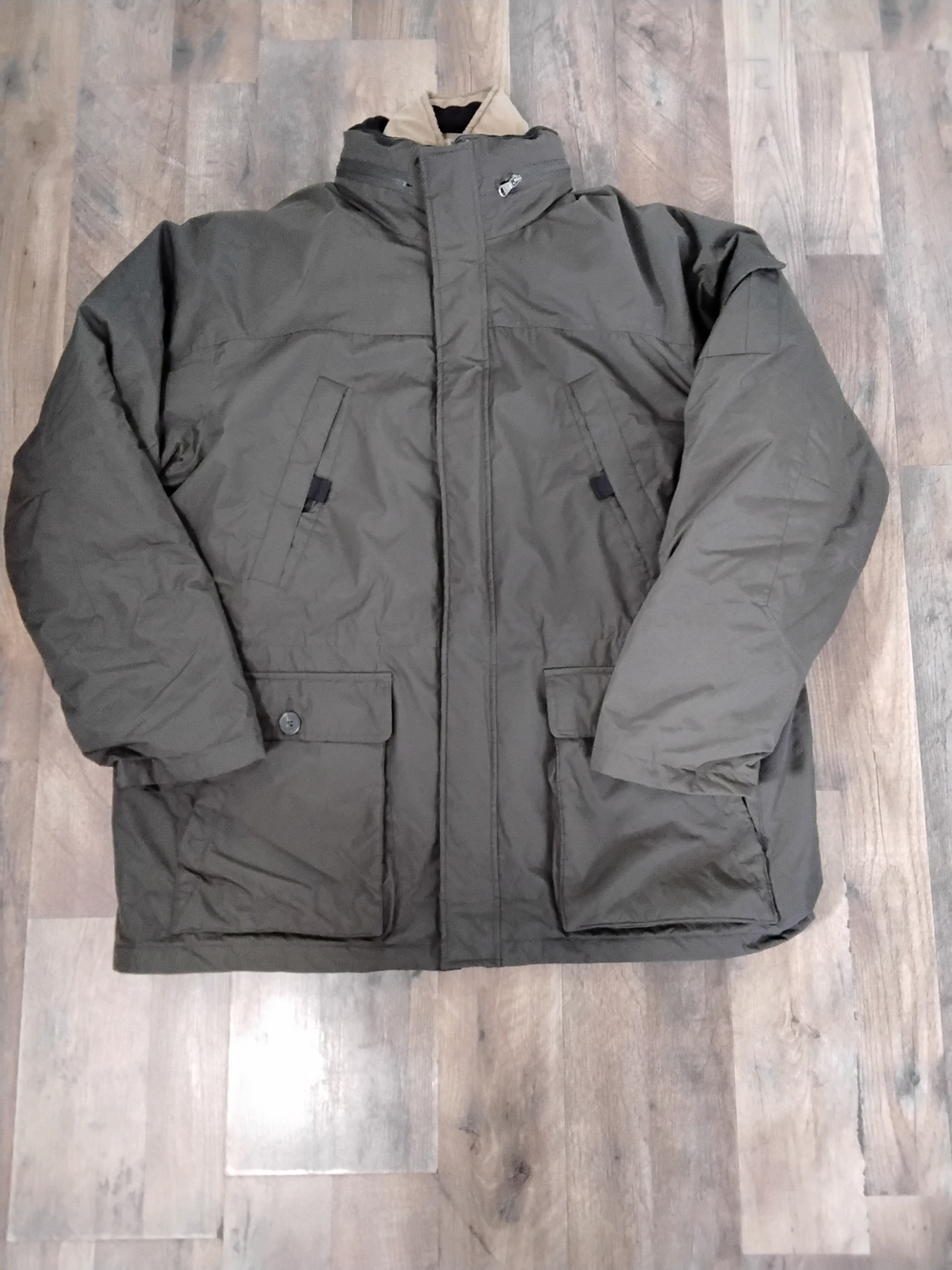 Izod Men's Olive Green Puffer Parka Jacket